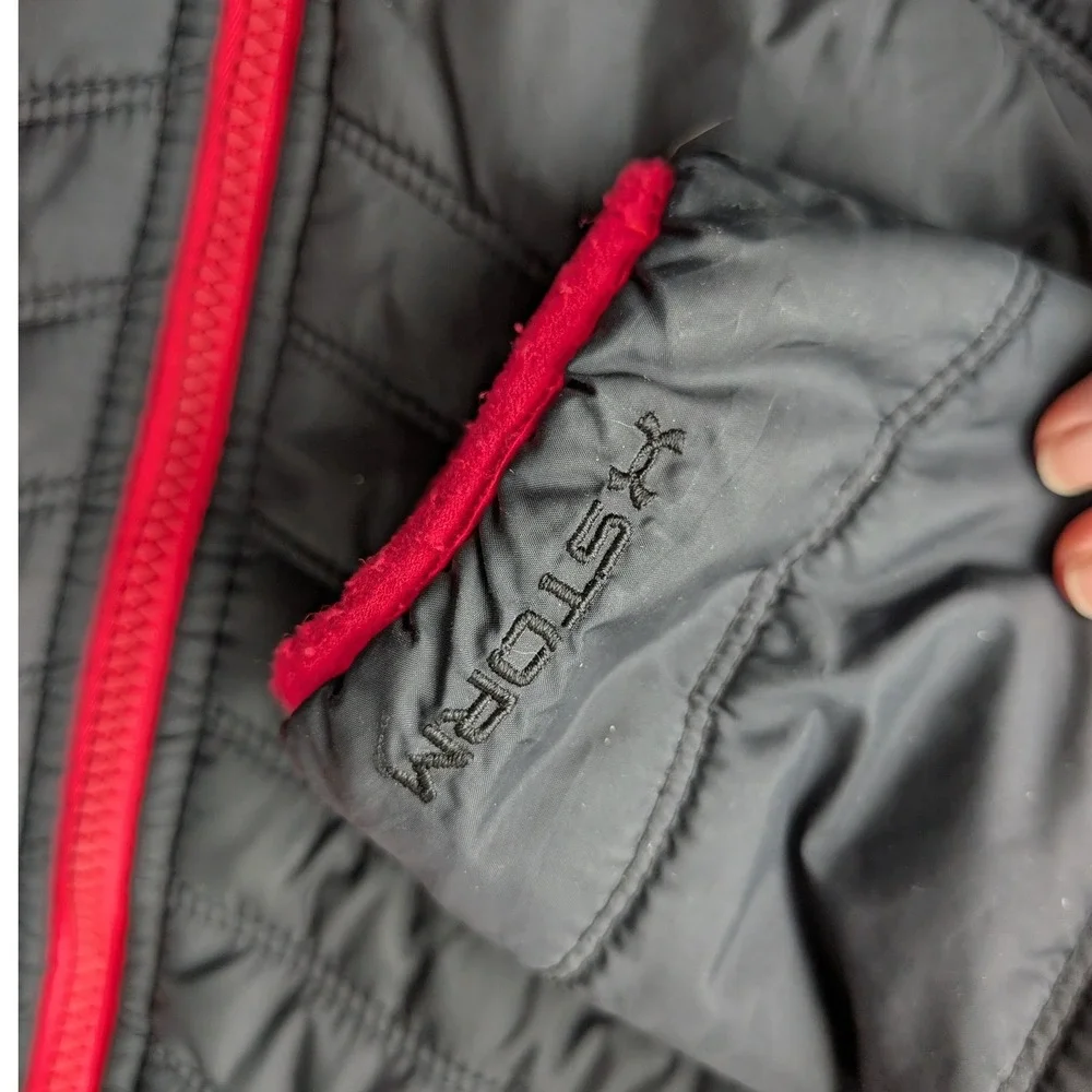 Under Armour‎ ColdGear Hooded Jacket Black Pink Youth YLG Girls Puffer